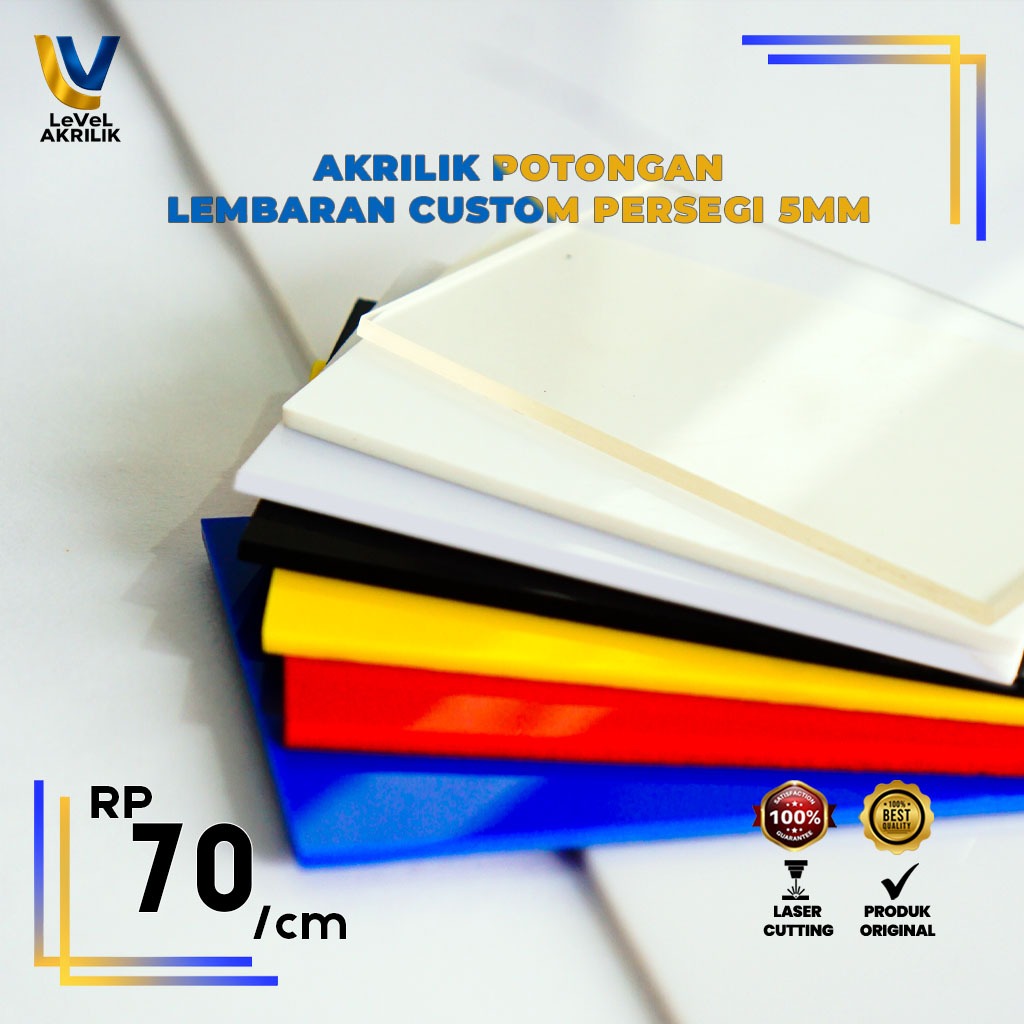 AKRILIK 5MM CUSTOM POTONGAN PERSEGI BIASA