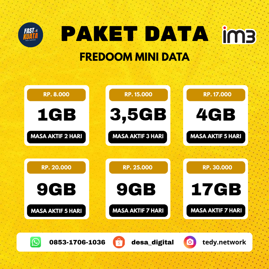 Paket Data Indosat Freedom Internet