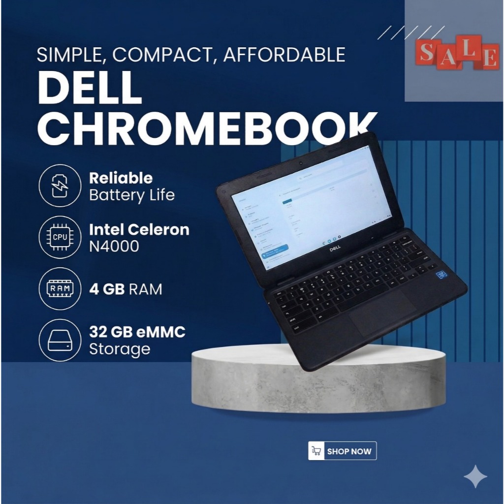 Dell ChromeBook 3100 Intel Celeron N4000 Ram 4Gb eMMC 32Gb