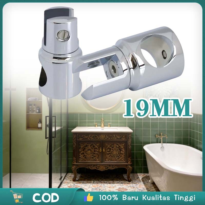 Konektor Braket Kaca 19mm Tube To Glass Connector Glass Clamp Holder Connector Pipa Ke Kaca Penjepit