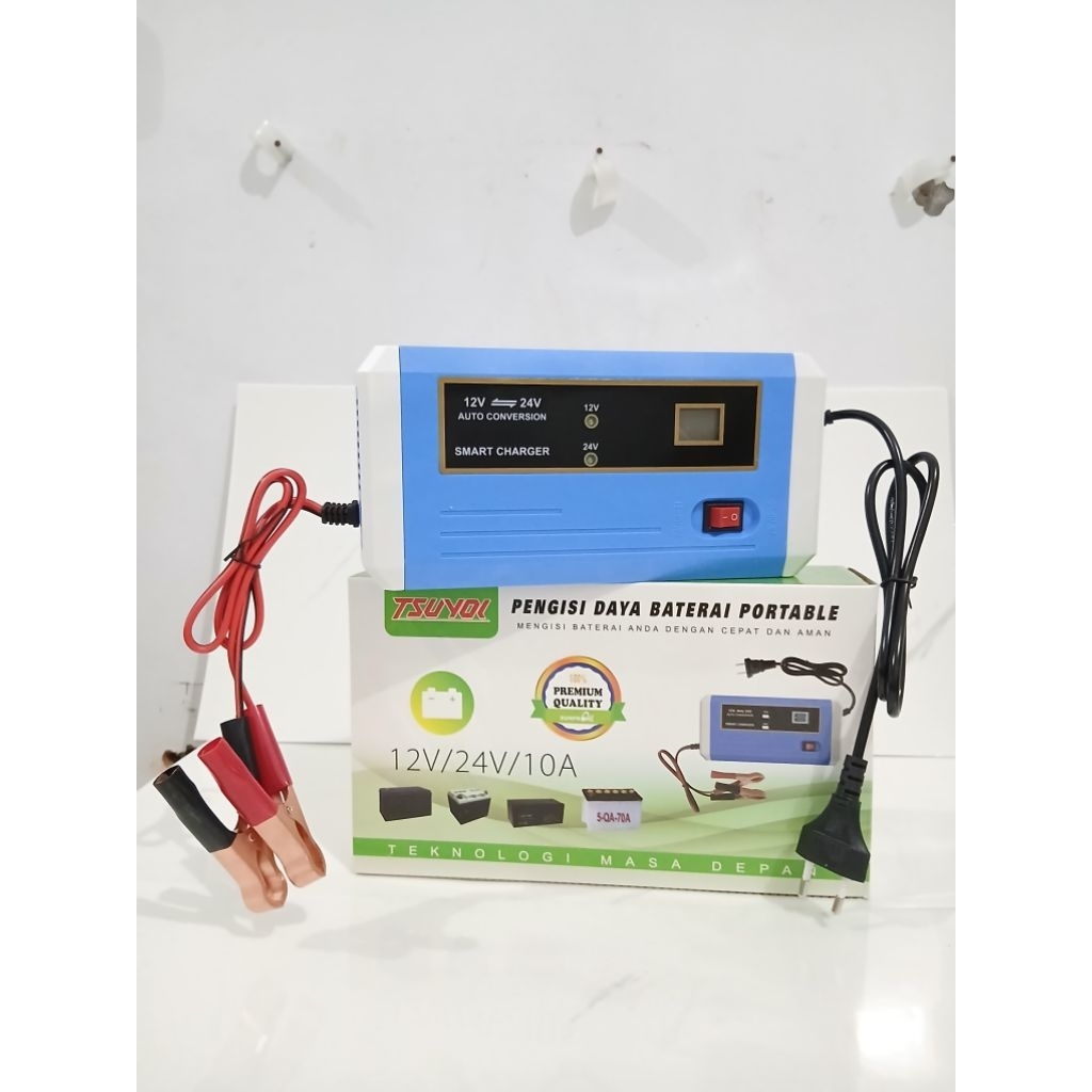 Charger Aki Mobil Motor 12-24V 10A/Charger Aki Portable