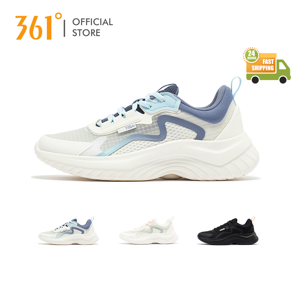 361 Degrees Soft Step 1.0 SE Sepatu Olahraga Lari Wanita untuk Komuter serta Outdoor yang Ringan Ber