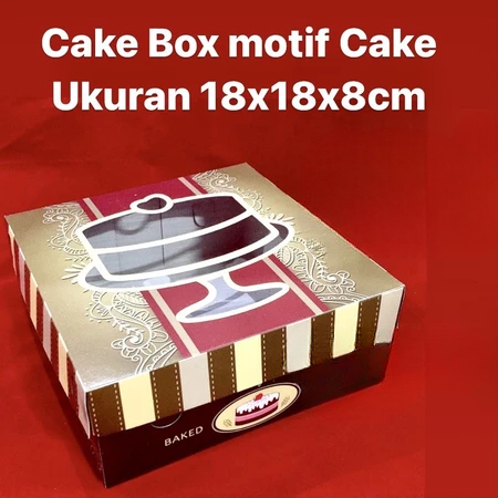 Box Cake Kotak Hampers Kue Ukuran 18x18x8 Cm Dus Bolu Packaging Hadiah Catering Hajatan Wedding