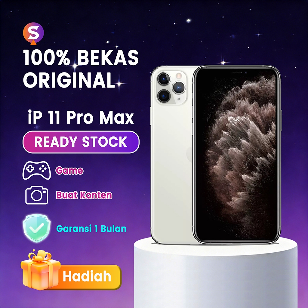iPhone 11 PRO MAX Versi WiFi 64GB/256GB/512GB Second Original Inter HP ke 2 Baru 99% Foto/Live/Game