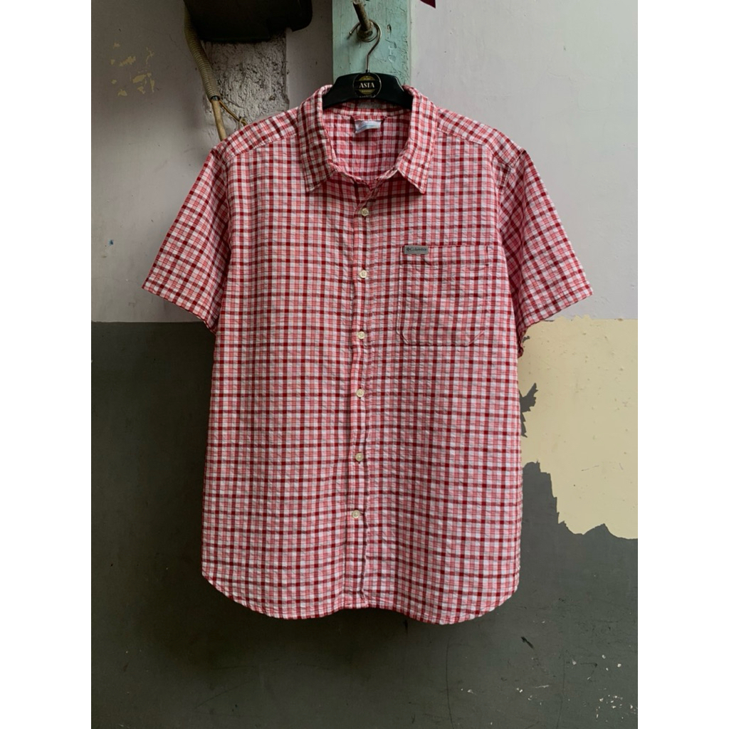 kemeja pria Columbia lengan pendek preloved size L