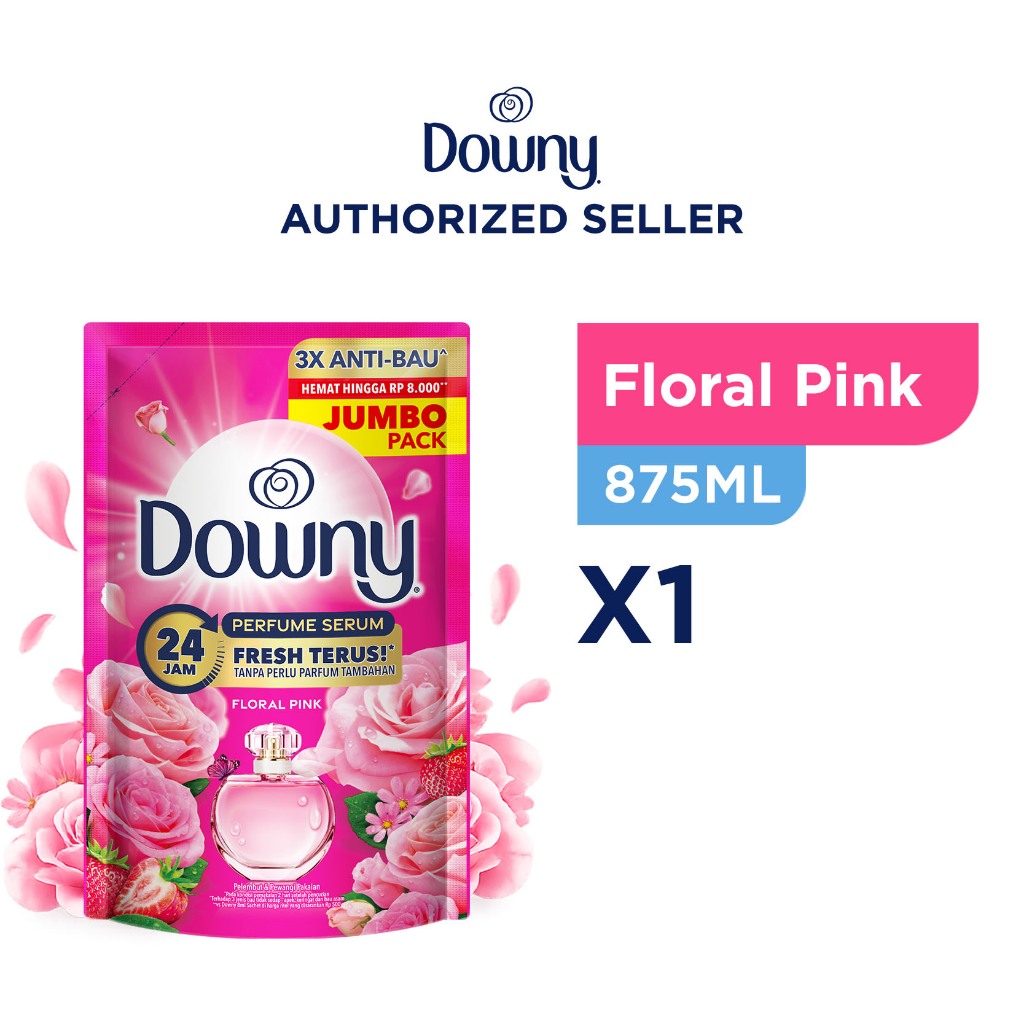 Downy Pewangi dan Pelembut Pakaian Konsentrat Floral Pink Refill 875ml