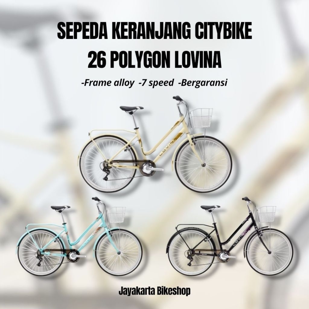 SEPEDA CITYBIKE KERANJANG DEWASA 26 POLYGON LOVINA ORIGINAL BERGARANSI BARU