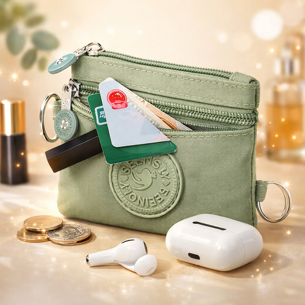 Seeingly Dompet Mini Parasut Dengan Resleting Mini Wallet Zipper Wallet Dompet Wanita Mini Dompet Ka