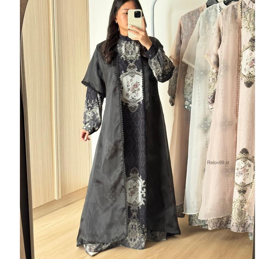 Faye Dress Gamis Rompi Big Size Wanita - Dress Muslim Panjang Adem Jumbo Kondangan Relov99id