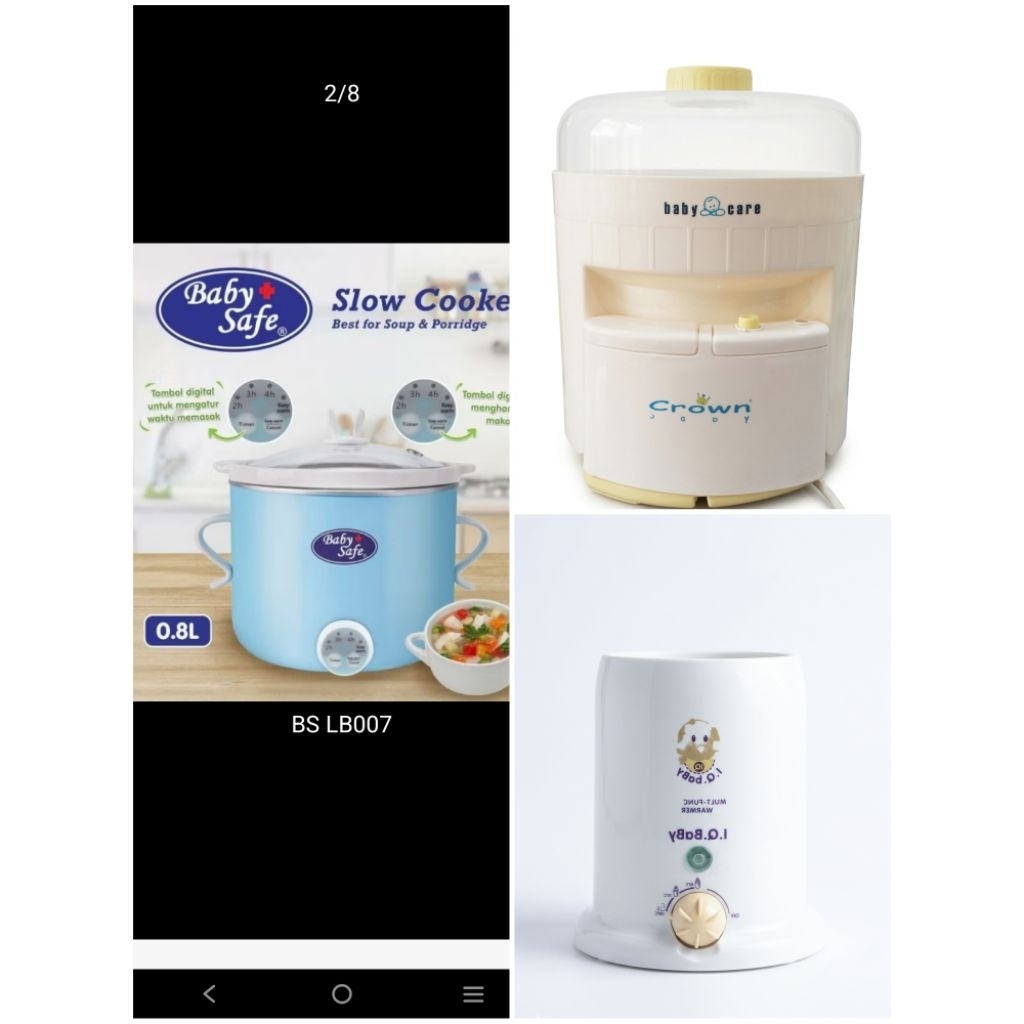 Paket PRELOVED Slow Cooker, bottle warmer, bottle sterilizer