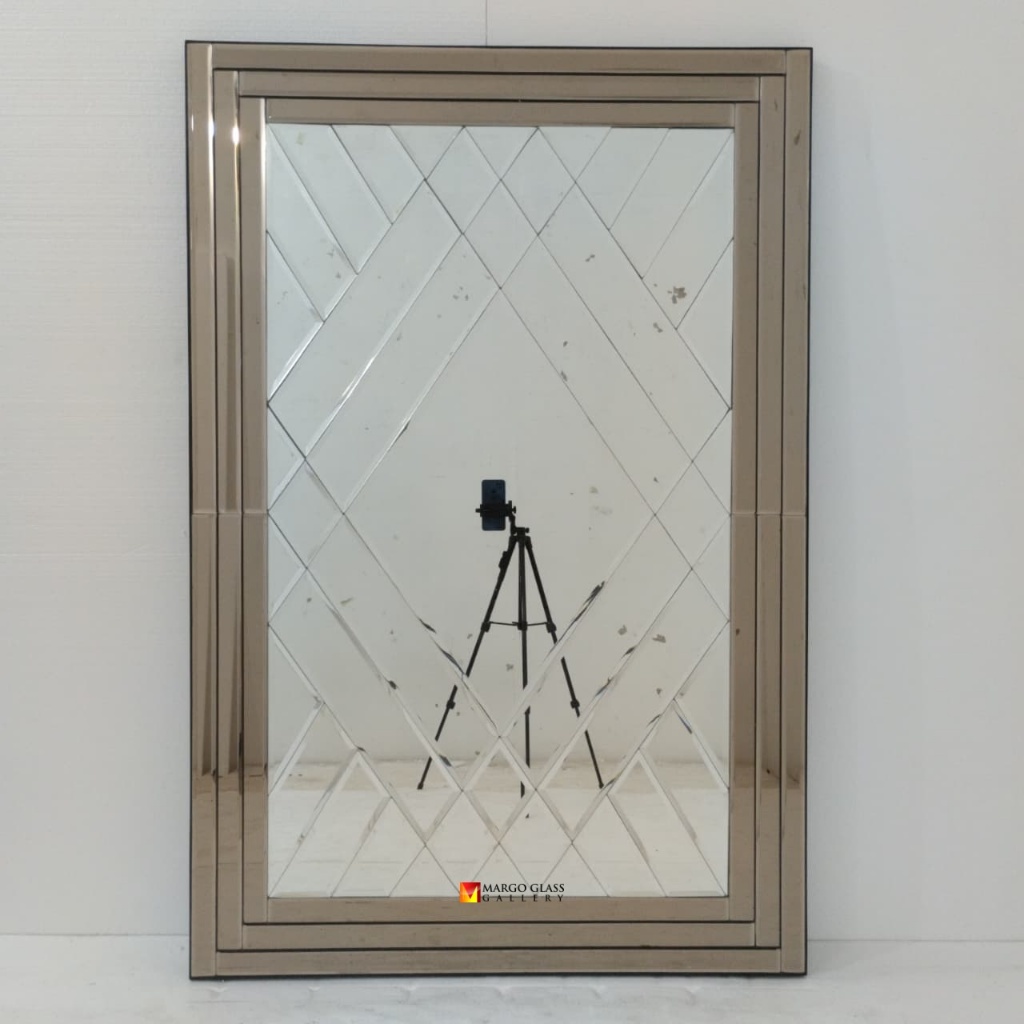 Cermin bevel dinding/cermin bevel ruang tamu/cermin dekorasi dinding aesthetic READY 100X150