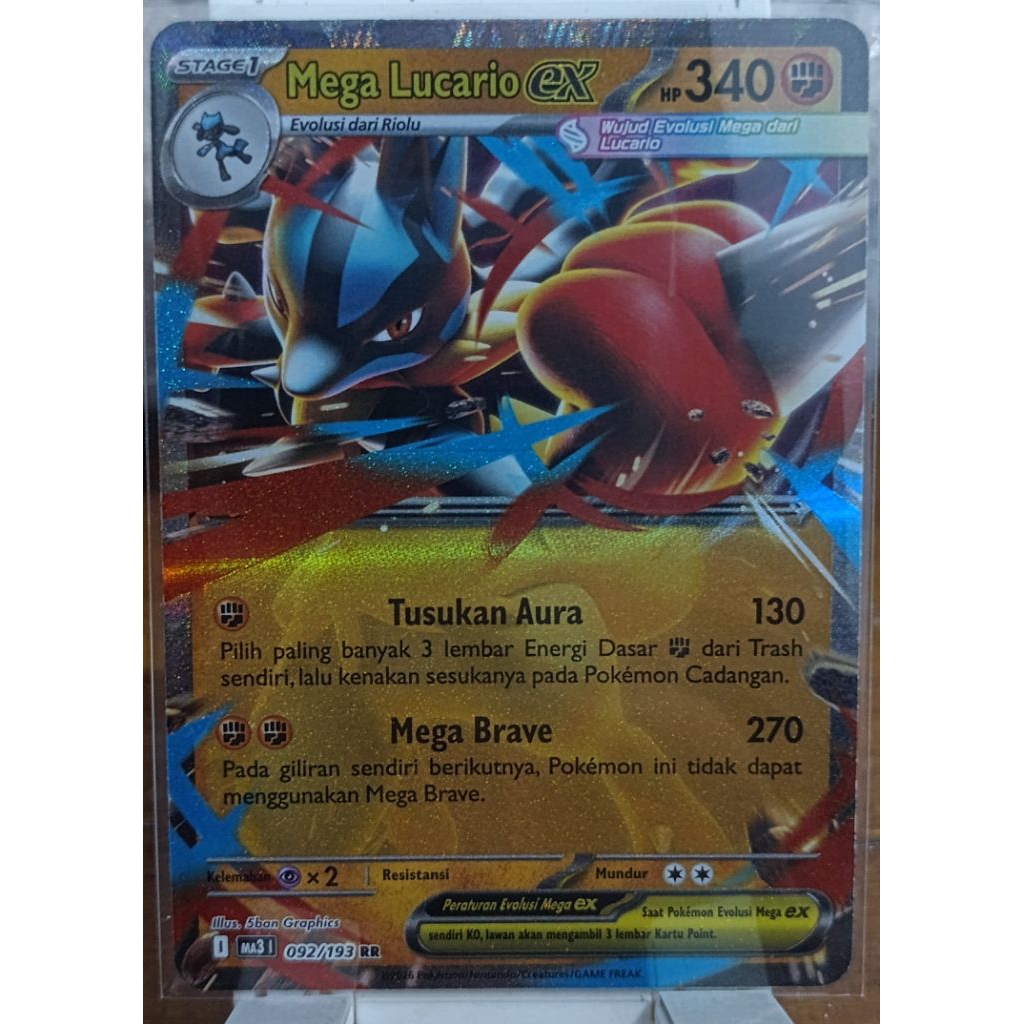 Kartu Pokemon TCG Mega Lucario EX RR