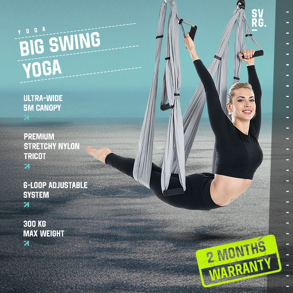 Big Swing Yoga 5M | Aerial Yoga Hammock SVARGA - Hitam, Pink, Ungu