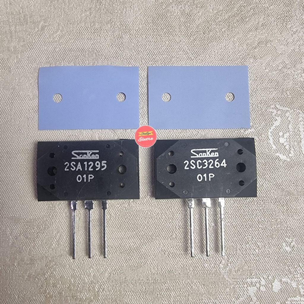 TRANSISTOR ORI 2SA1295 2SC3264 SANKEN JEPANG ORIGINAL 1SET + SA1295 SC3264 1295 3264 + MIKA KARET