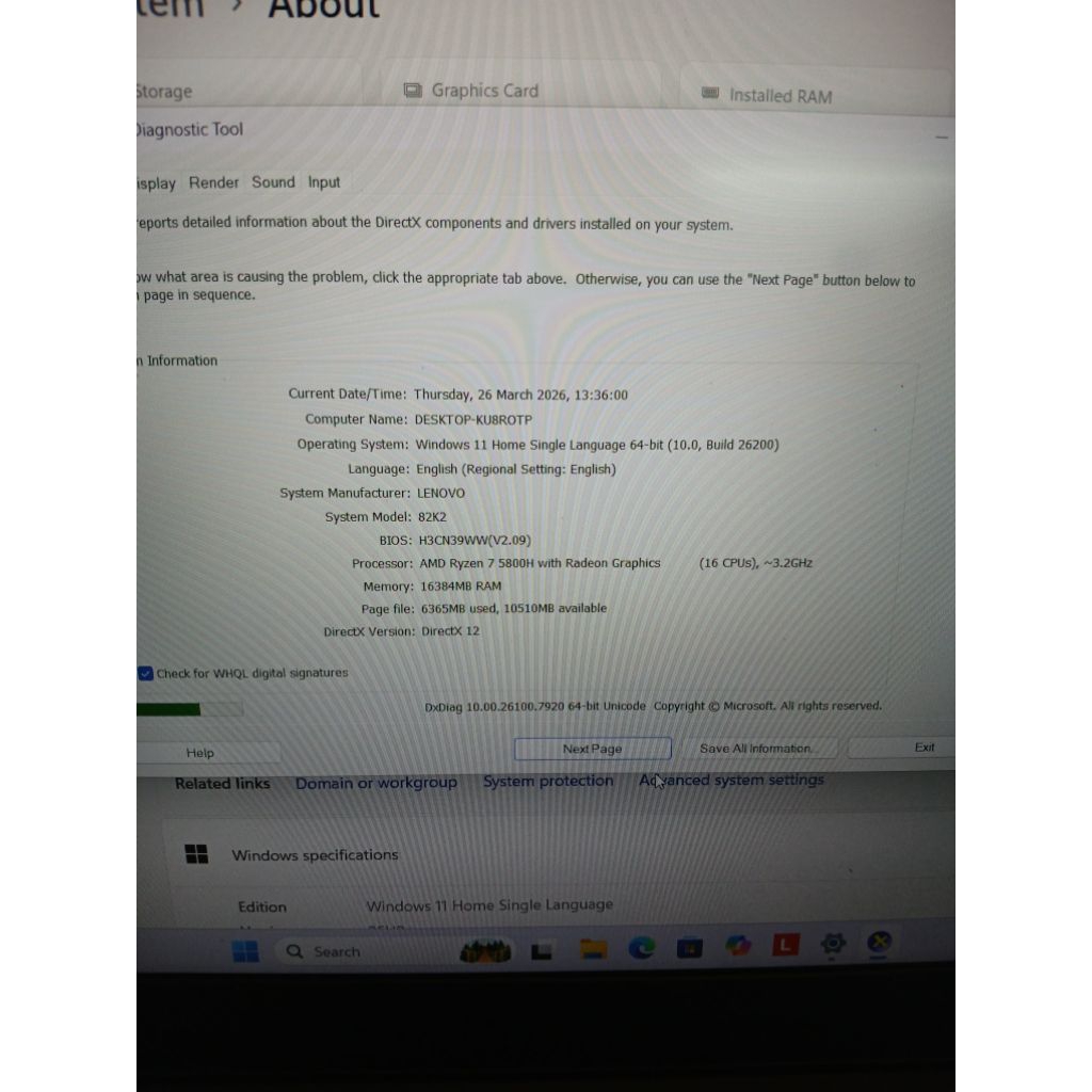 Lenovo Ideapad Gaming 3 ( AMD Ryzen 7-5800H | 16GB | 512GB | RTX 3060 6GB | 15.6 inch FHD IPS | Wind