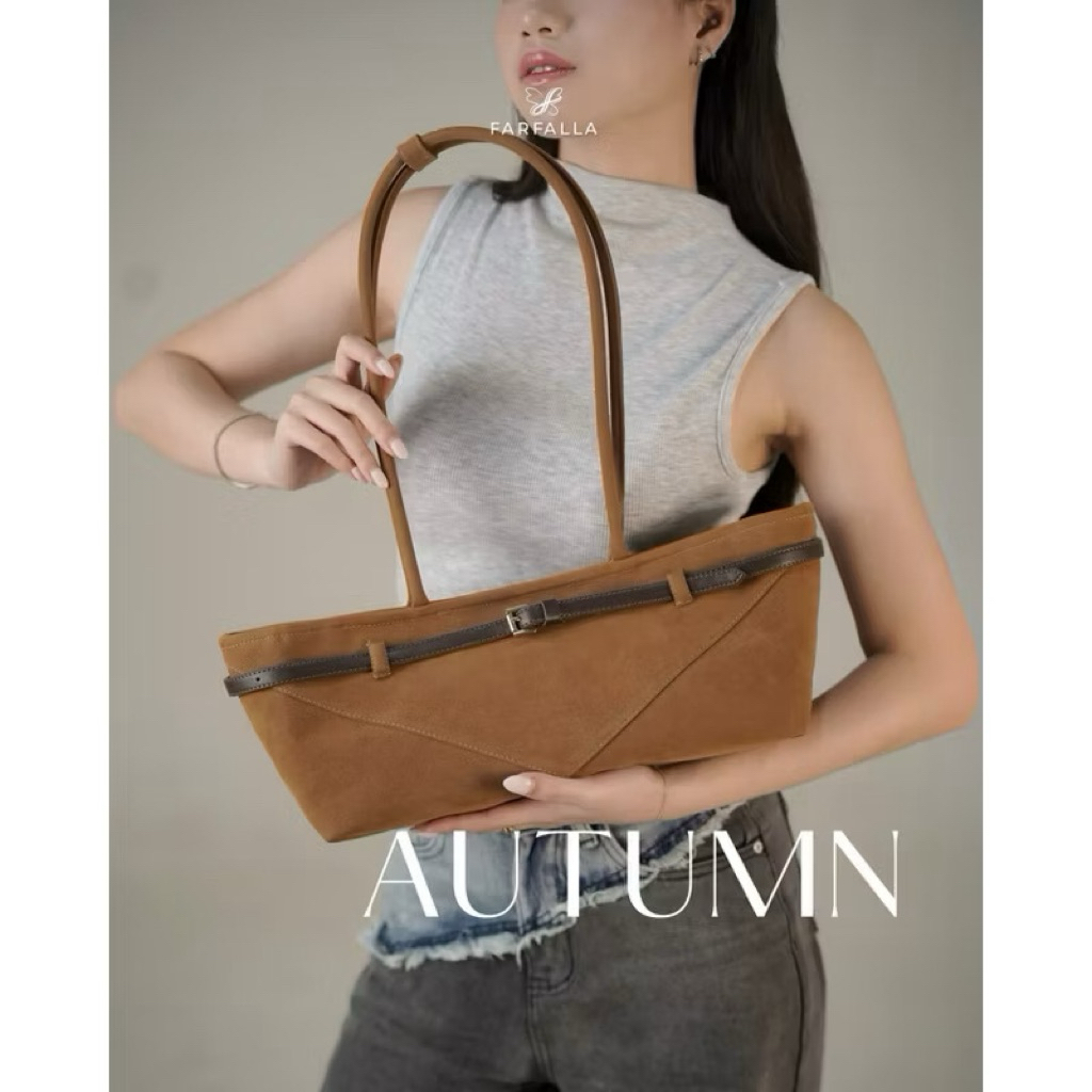 FARFALLA - SERENADE Suede Totr Baguette Bag Tas Wanita (PRELOVED)