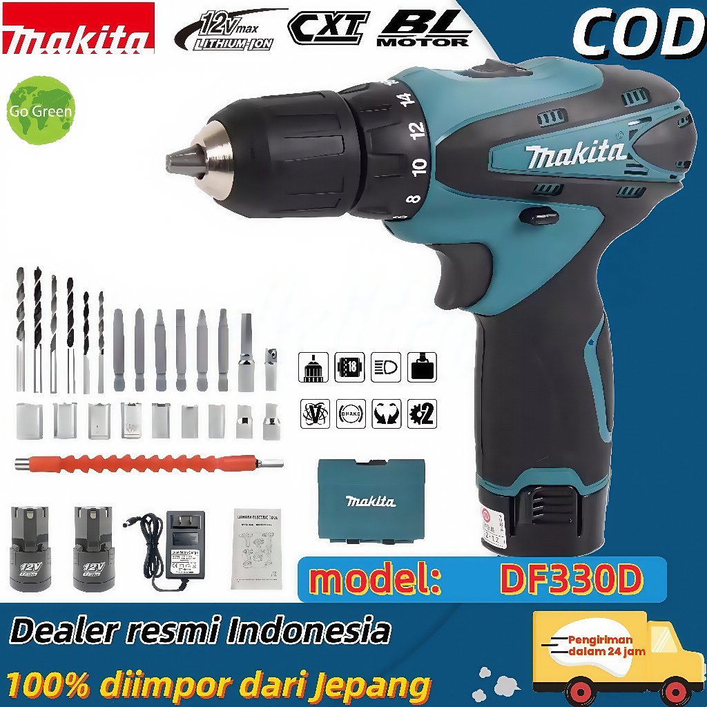 Bor Tangan Nirkabel Makita DF330D Ringan dan Tahan Lama