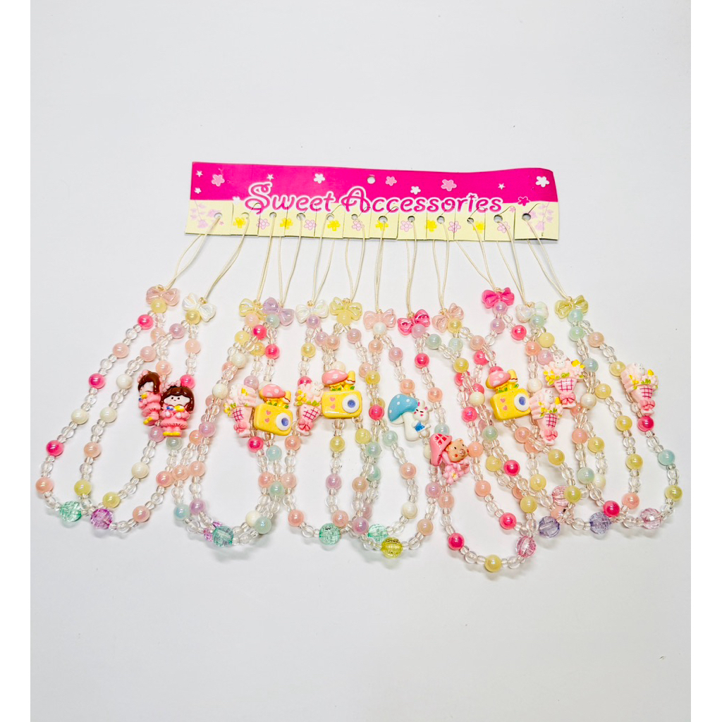 [ GROSIR] Strap Hp Manik-manik boneka | Strap hp manik-manik pita / bunga