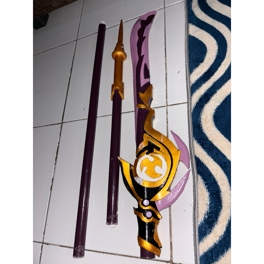 WTS weapon Raiden Shogun (engulfing lightning) versi low - properti cosplay genshin impact