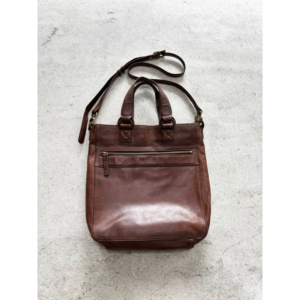 Shoulderbag Monsac Leather Brown