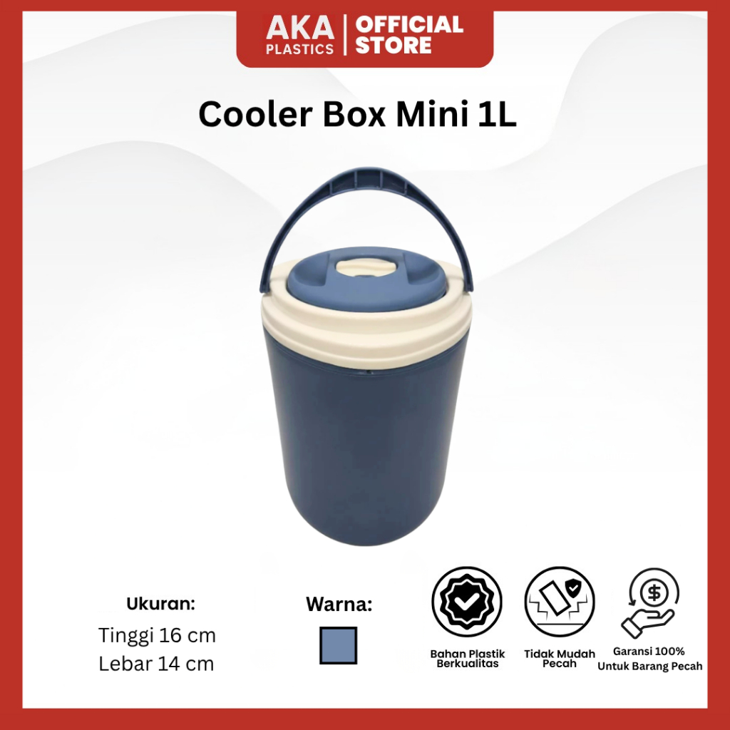 Cooler Box Mini Portable 1L - Box Es Batu Tahan Lama - Termos Es Mini 1 Liter - Plastik Tebal Kuat K
