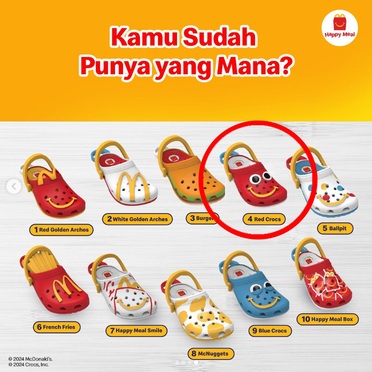 Crocs x Happy Meal McD - Mainan Sepatu McDonalds 2024