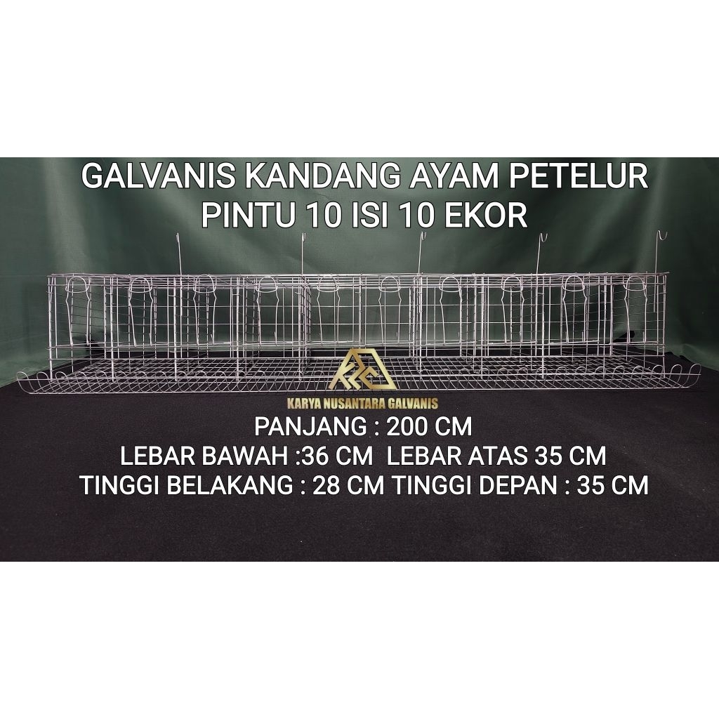 GALVANIS BATERAY KANDANG LAYER AYAM PETELUR 10 PINTU ISI 10 EKOR BATRAI
