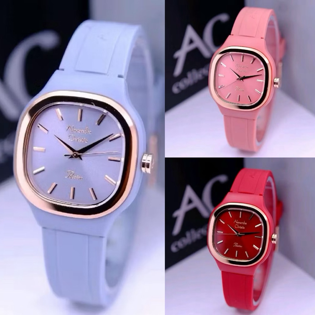 NEW | Jam Tangan Wanita Alexandre Christie 2B77 AC2B77 Rubber (ORIGINAL)
