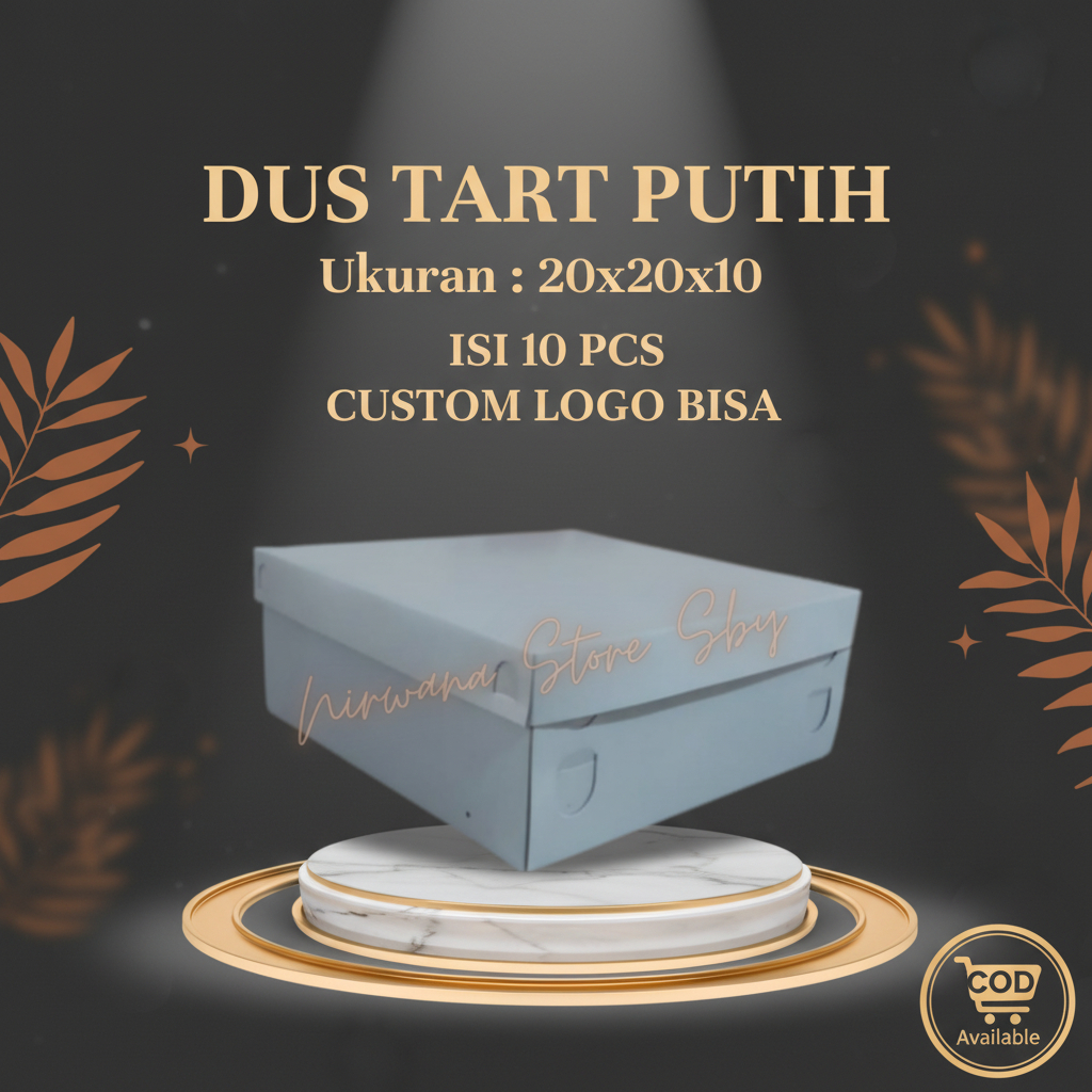 (10 Pcs) Dus Tart Putih 20x20x10 / Dus Kue / Box Kue / Kotak Nasi