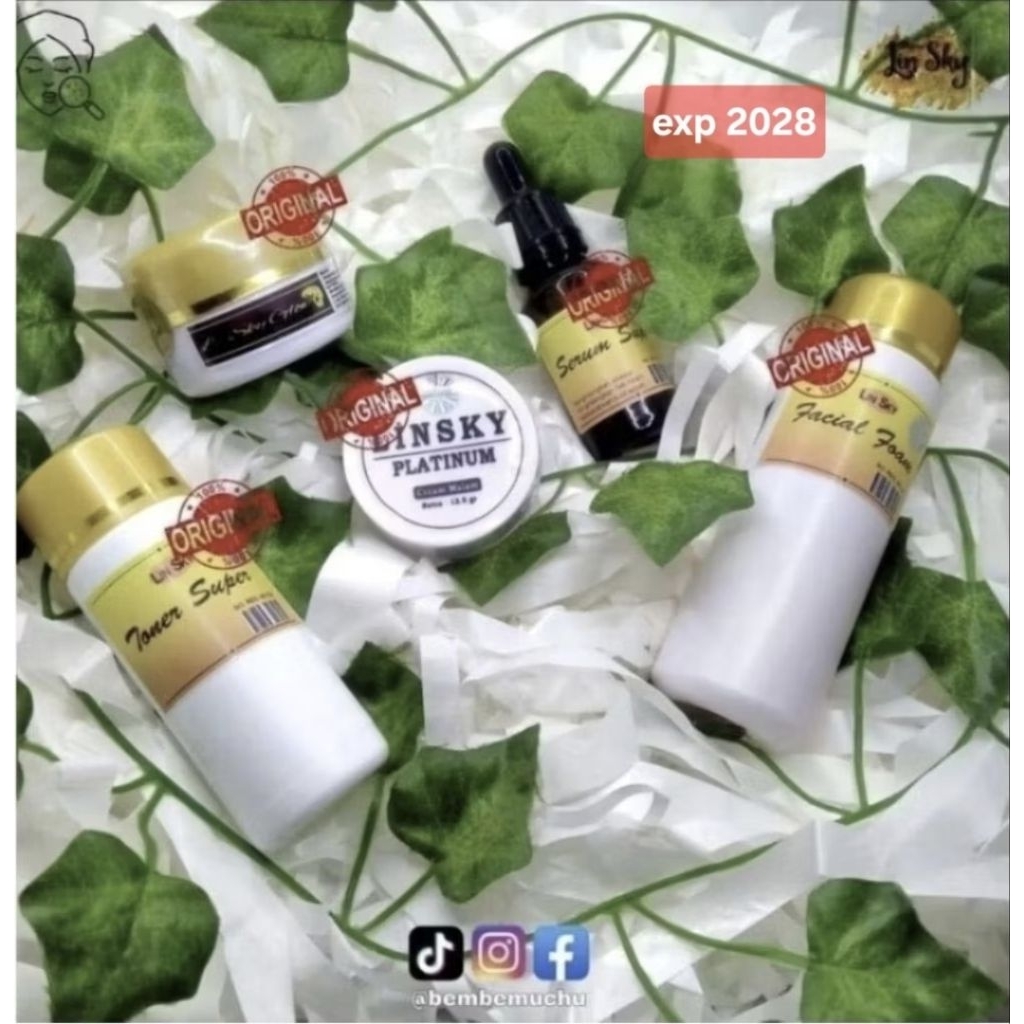 1 PAKET LINSKY/LSKY GLOW ORI CREAM SABUN TONER SUPER SERUM EXP 2028