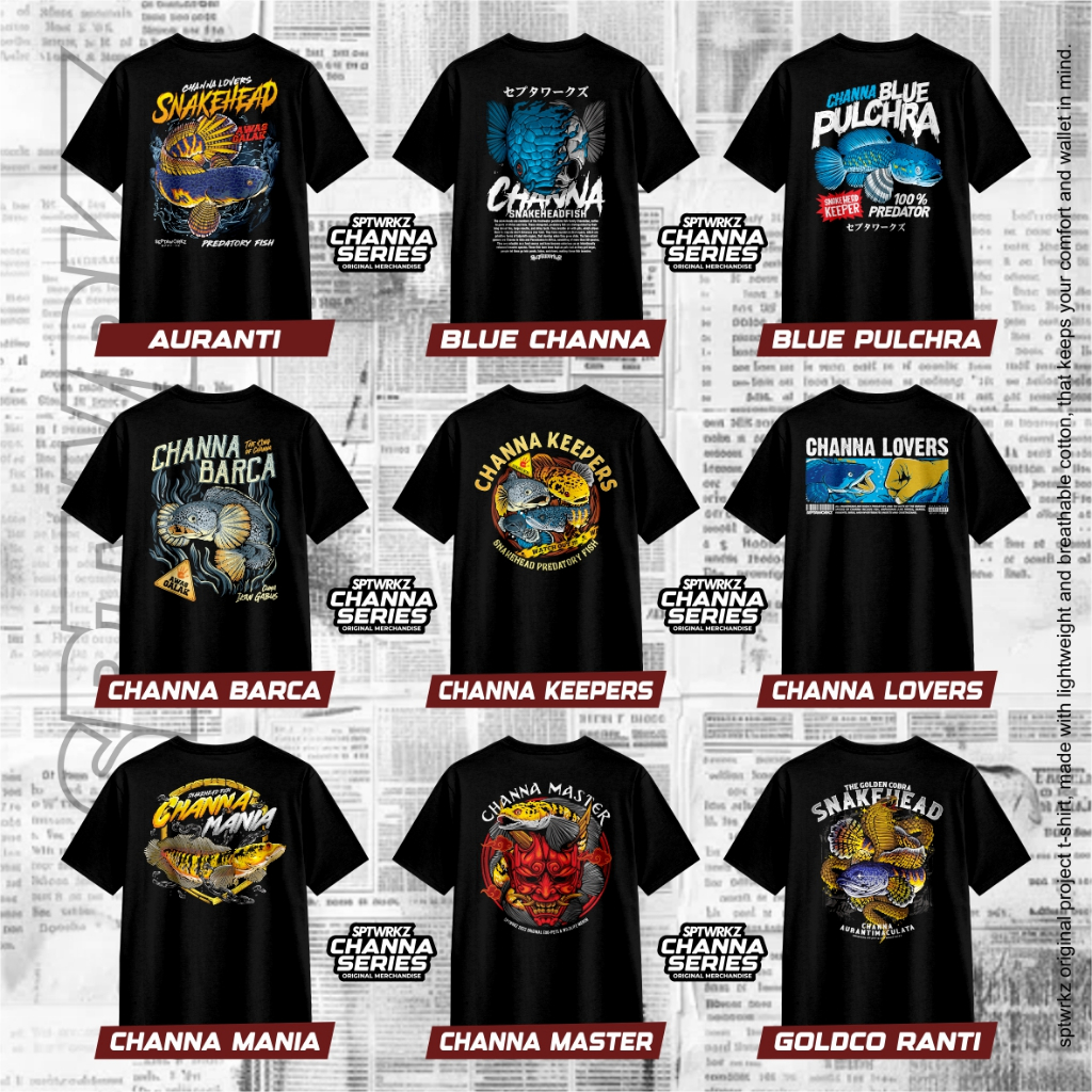 Kaos Ikan Channa, Channa Keepers T-shirt, Baju Channa bahan Katun Combed