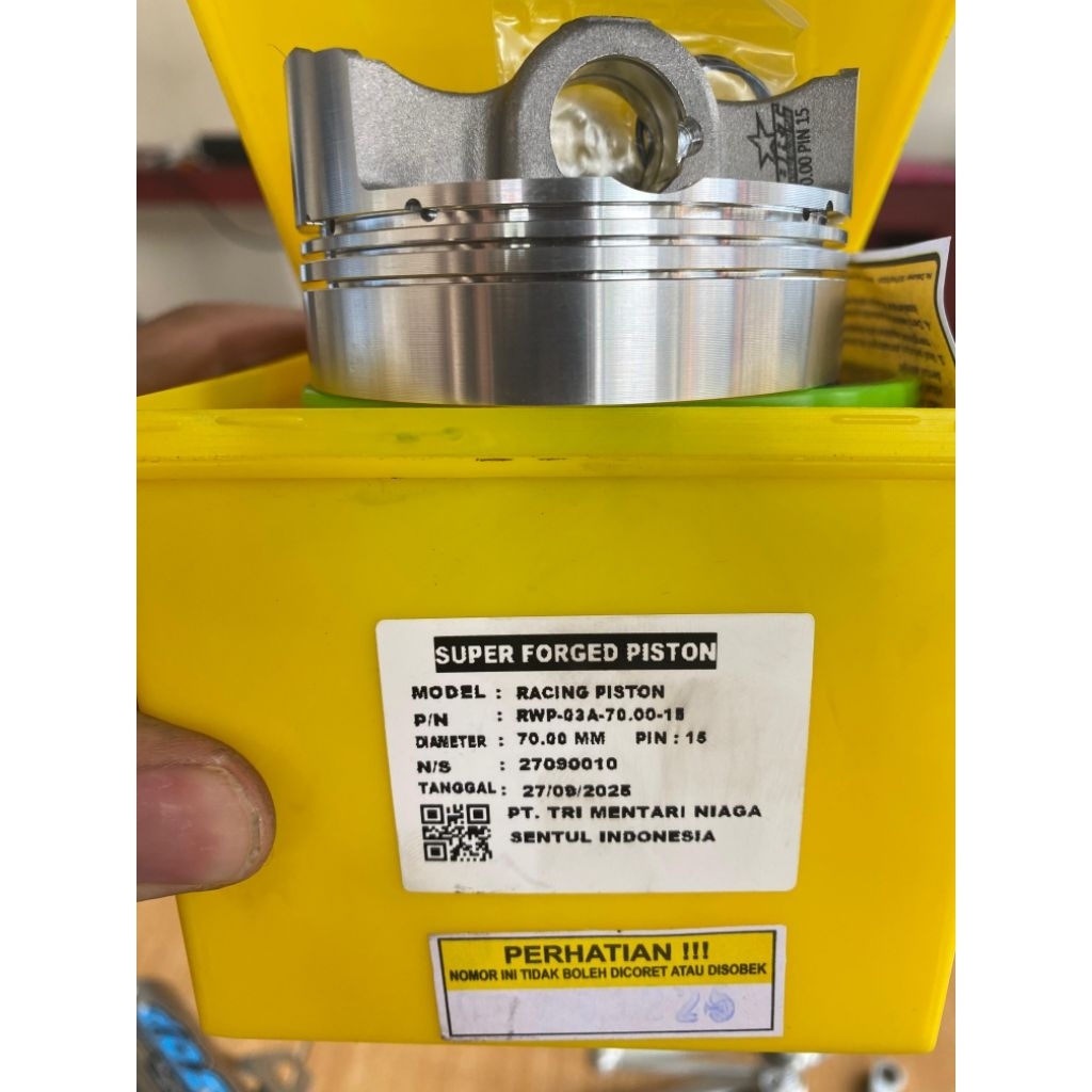 piston brt 70mm pin15 baru