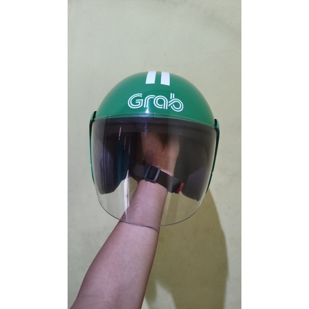 HELM OJEK GRA8BlKE ORIGINAL MURAH SEKEN OJOL HIJAU SIAP PAKAI SNI