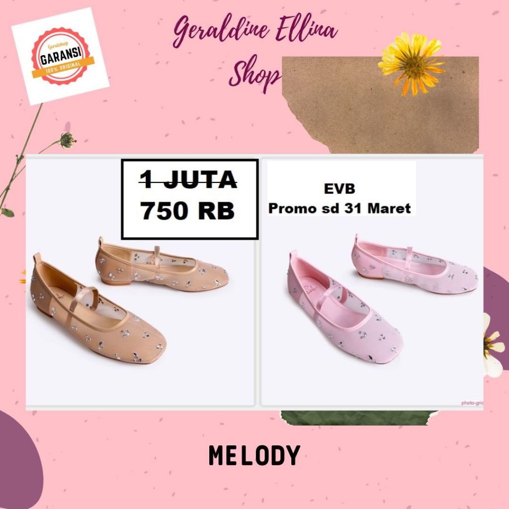 Sepatu flat shoes wanita EVB SALE original 100% seri MELODY