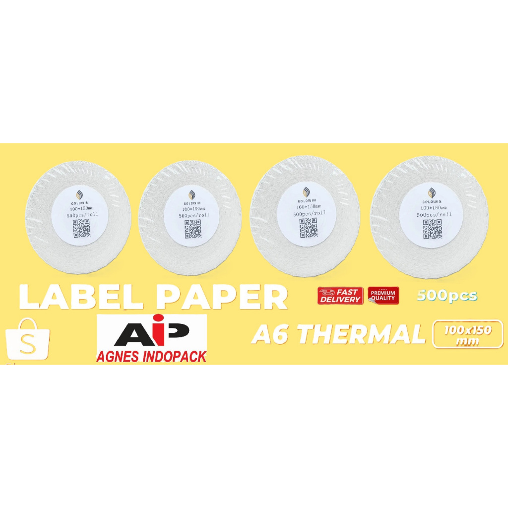 Kertas GOLDWIN Sticker Label Thermal Barcode Roll Murah Original