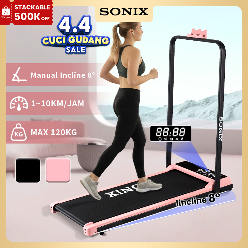 Sonix Lite Treadmill Incline 8 Derajat Listrik Walking Pad Running Termurah Dilipat Treadmill Portab