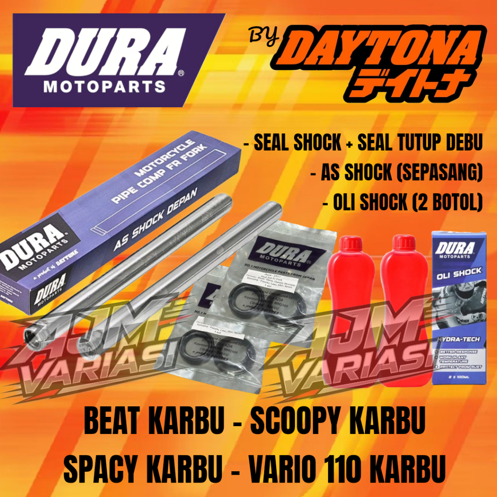PAKET AS SHOCK DEPAN + SEAL SHOCK + OLI SHOCK BEAT KARBU, SCOOPY KARBU, VARIO 110 KARBU KVY DURA by 