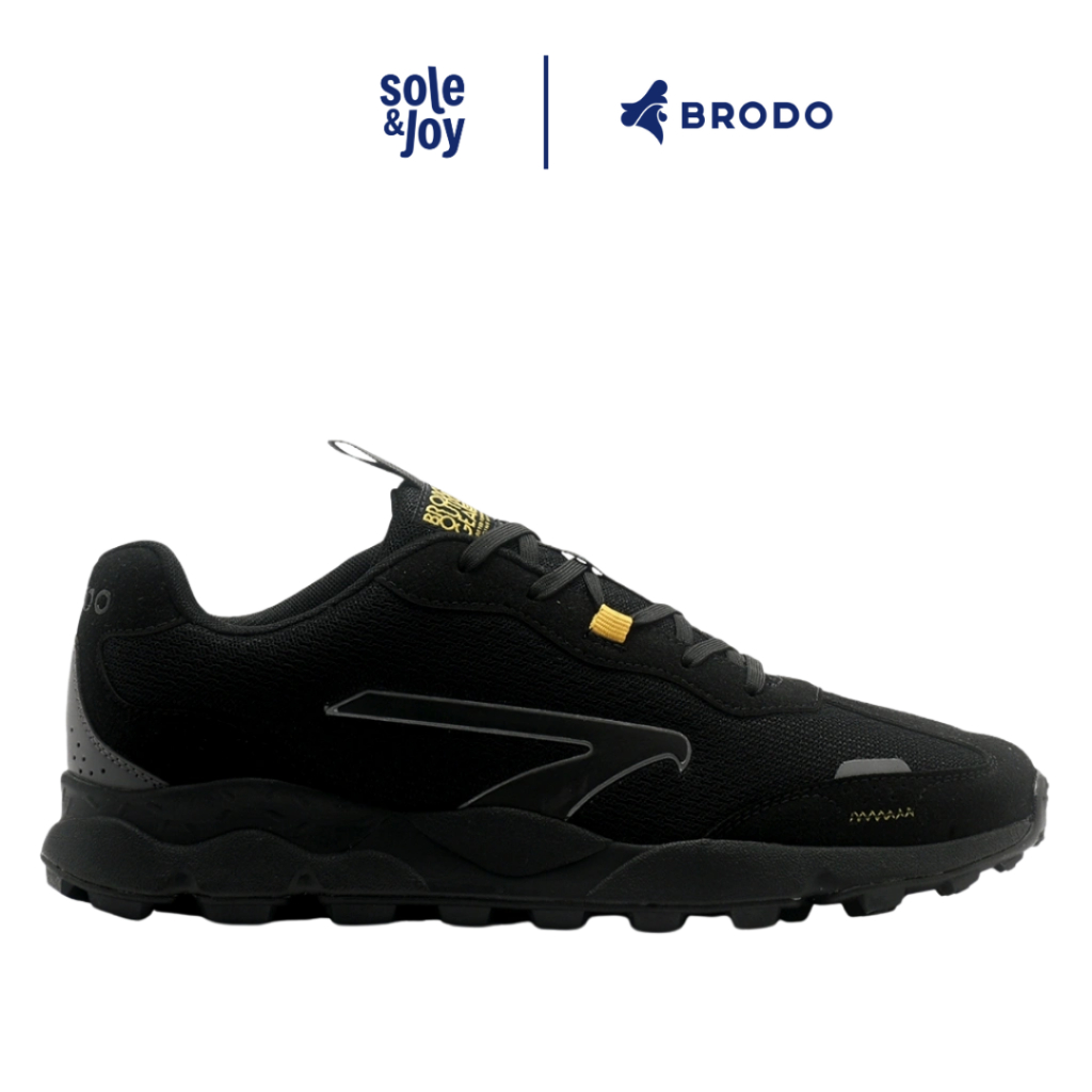 Brodo Ferrata Full Black - Sneakers Cowok Sepatu Olahraga Pria - Soleandjoy