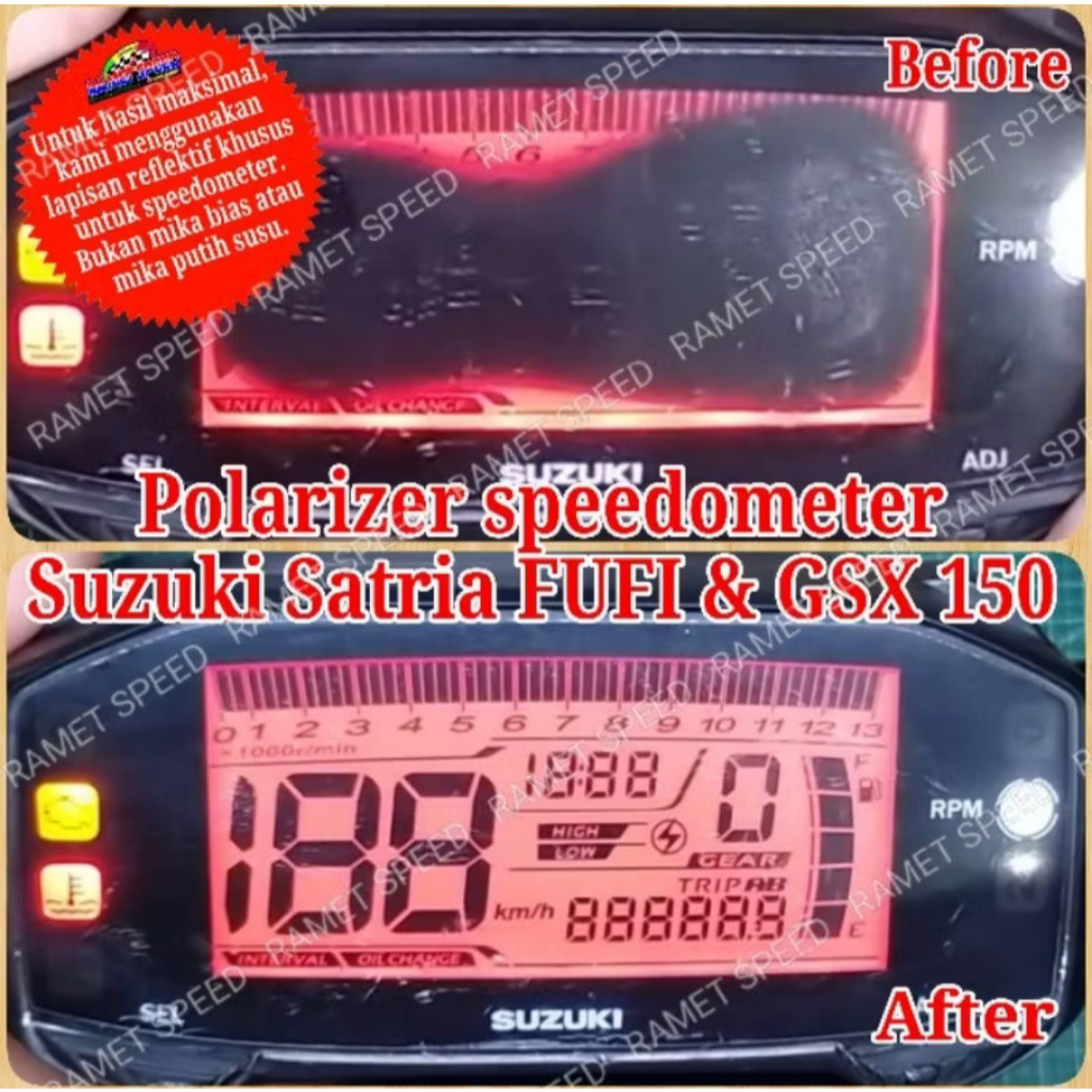 Polarizer speedometer Suzuki Satria FU FI dan Suzuki GSX polaris speedometer suzuki satria fufi suzu
