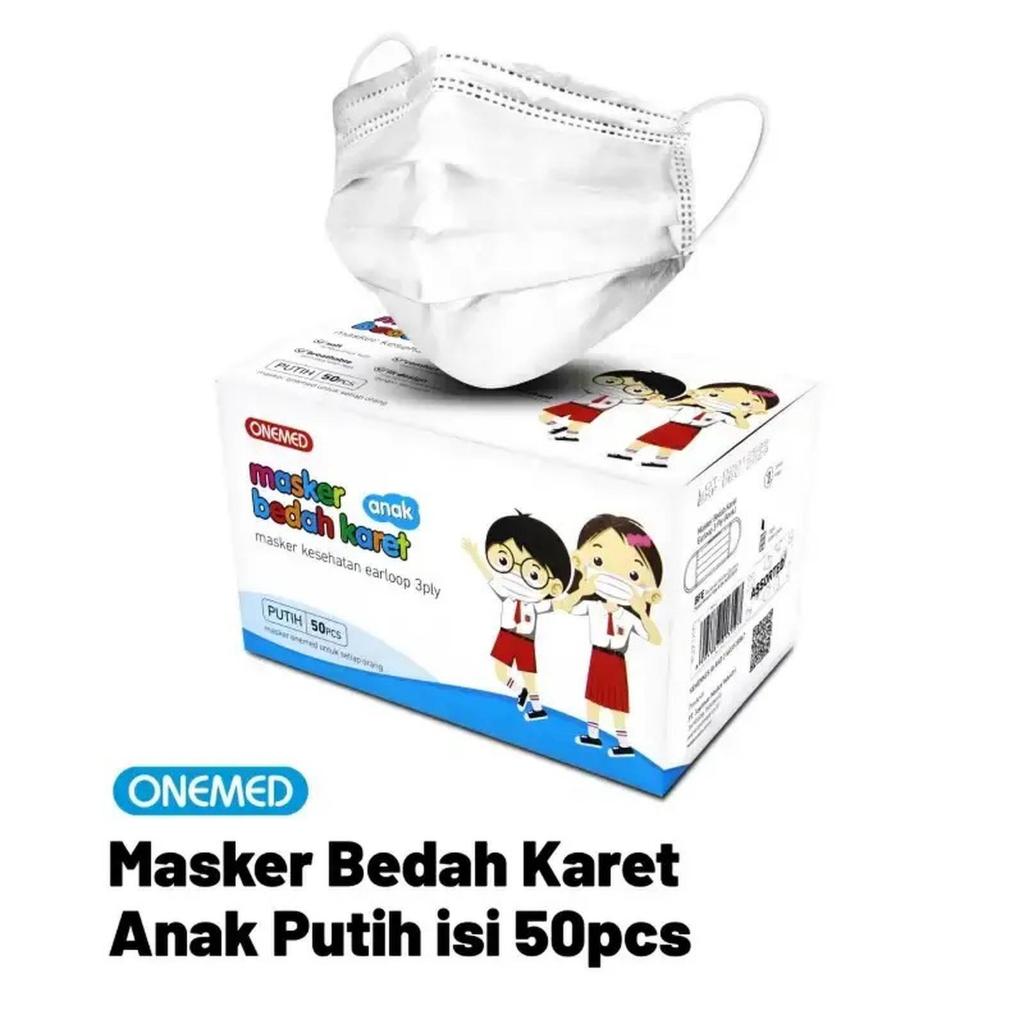 Onemed Masker Bedah Anak isi 50 Putih