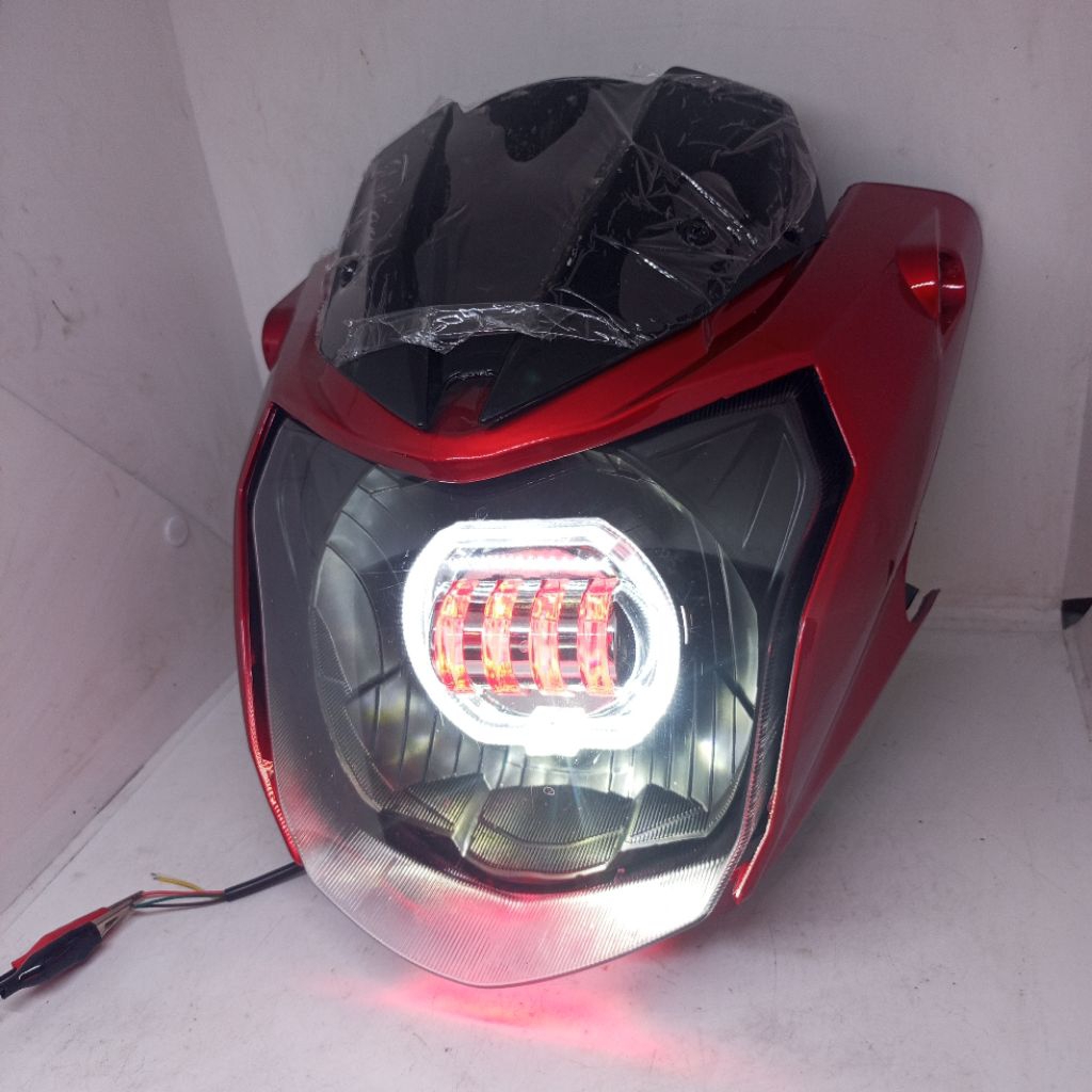 REFLEKTOR LAMPU DEPAN VIXION NEW VIXION NVL PLUS LAMPU PROJIE 4 LENSA FULLSET