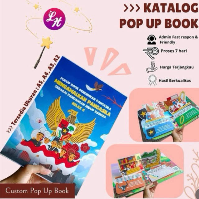 Custom pop up book untuk media promosi