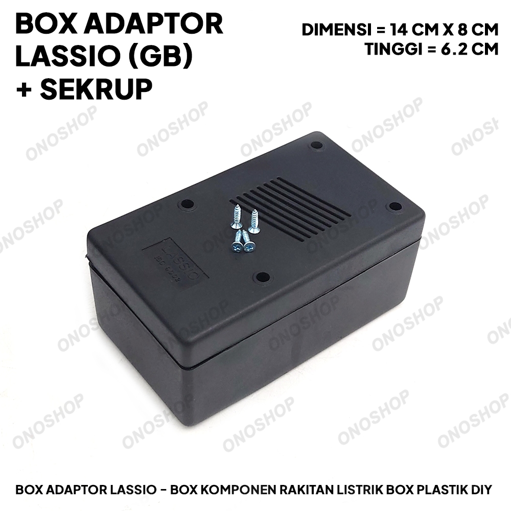 Box Adaptor Lassio + Sekrup - Box Komponen Rakitan Listrik Box Plastik DIY