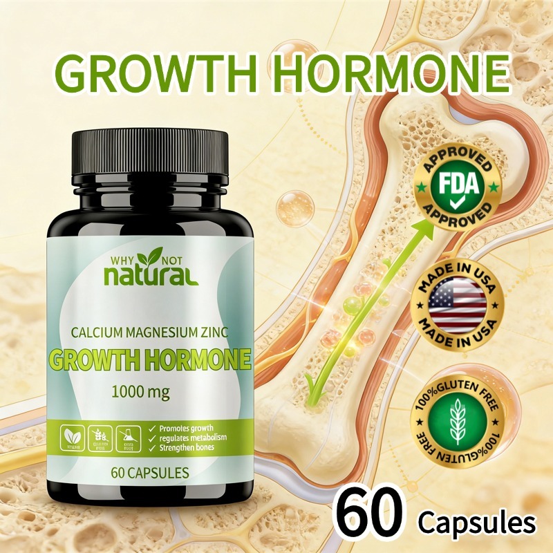 Suplemen Hormon Pertumbuhan: 80mcg (3000 IU) Vitamin D3 + 400mg kalsium, mendukung perkembangan & pe