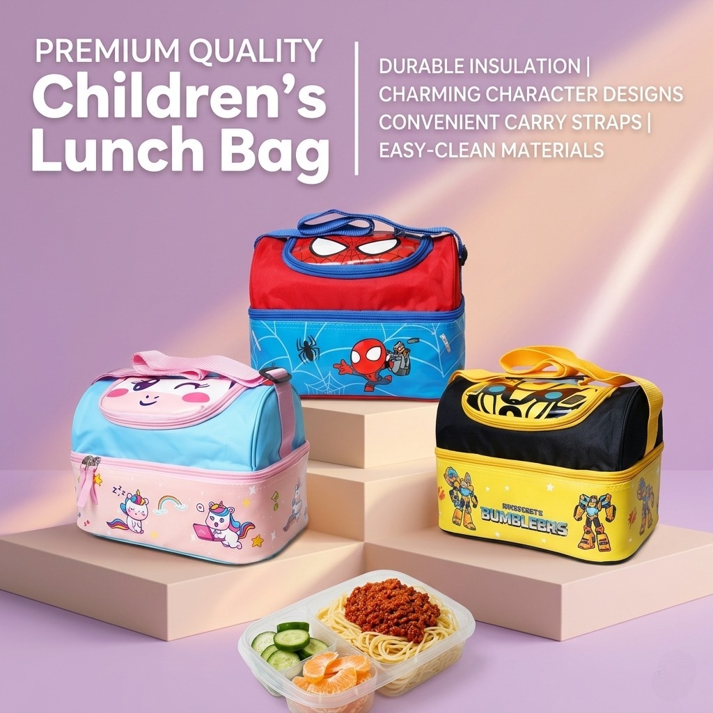 Tas Bekal Karakter Lucu Tas Bekal Makanan Thermal Pendingin [Custom Nama] Motif Mickey Mouse / Lunch