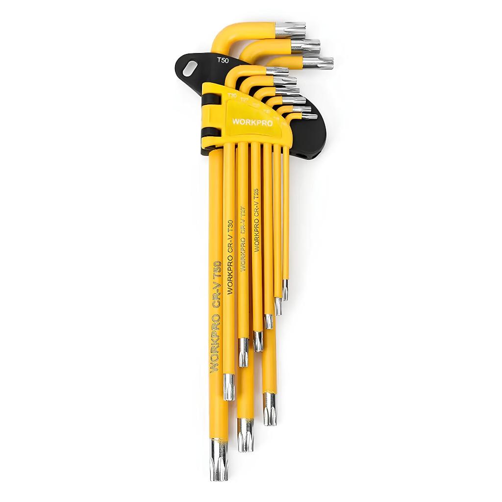 Torx Key Set T10 - T50 WORKPRO WP222008 / Kunci L Bintang Set 9 Pcs ( Replace W022012 )