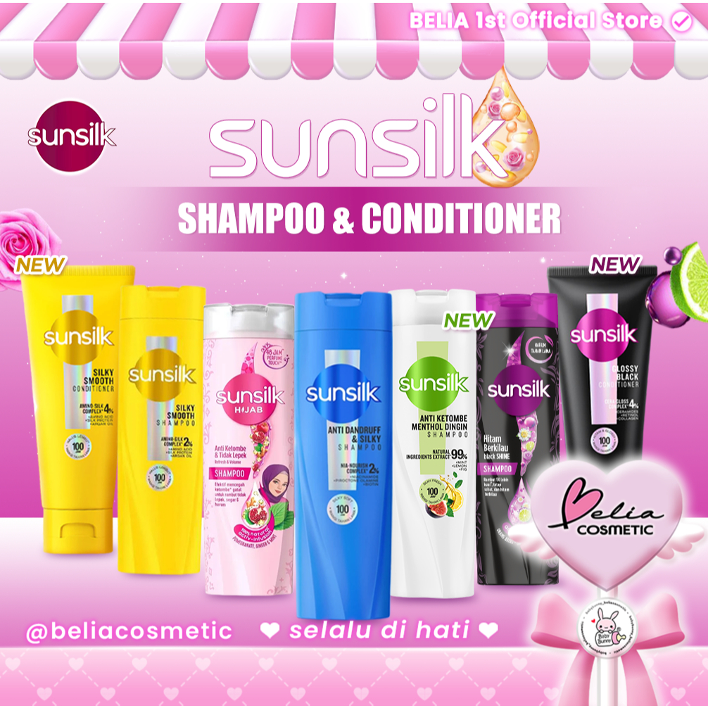 ™ BELIA ™ SUNSILK Shampoo Conditioner All Series | Black Shine Soft & Smooth 160ml | Anti Dandruff |