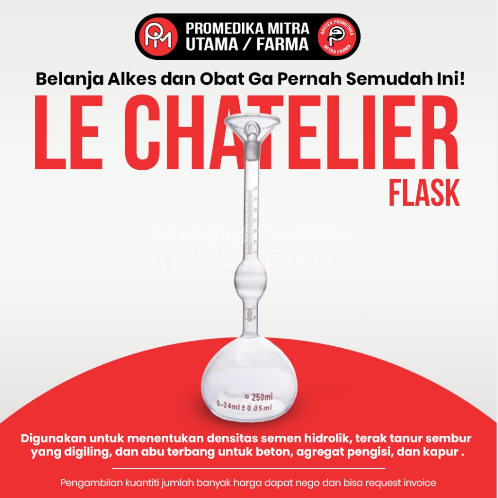 Le Chatelier Flask 250ml Labu Laboratorium untuk Pengujian Semen