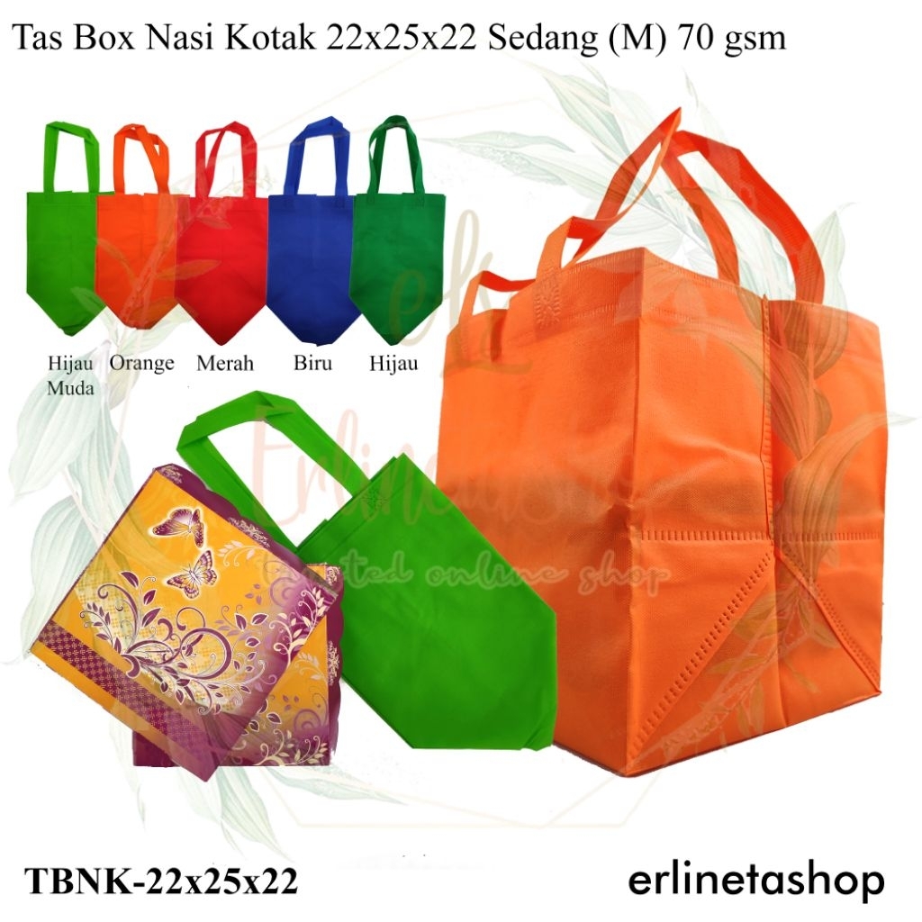 Tas Box Nasi Kotak 20x20 / ukuran tas 22x22 Tinggi 25 cm / tas berkatan / tas box bento sekat 5 / ta