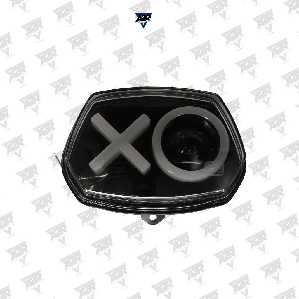 Headlamp Moretti Daymaker MF-02 (XO) Black and Clear For vespa Sprint
